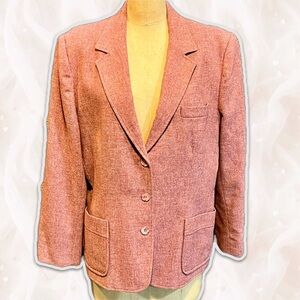 VINTAGE‎ 80s Country Suburban wool tweed blazer coat jacket women’s timeless